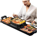 Electric Grill with Hot Pot 2 in 1 Indoor Korean BBQ Grill,2200W Multifunctional Smokeless BBQ Hot Pot Double Pot,Non-Stick Pan,for 5-10 People,for Grilling & Cooking