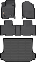 Binmotor-Floor Mats & Cargo Liner Set for Toyota RAV4 2006-2012, Includes 1st+2nd+Rear Trunk Mat, All Weather Car Mat for RAV4 Accessories Rubber Mats TPE Cargo Mat