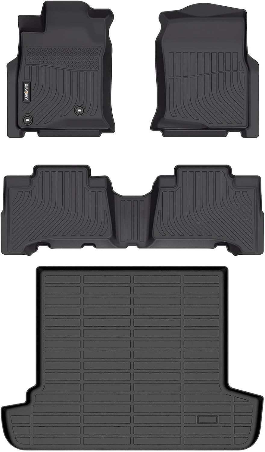 GINOWY-Floor Mats & Cargo Liner for Toyota 4Runner 2003-2009, All Weather Car Mats Cargo Liner TPE Rubber Trunk Mat Trunk Liner for Toyota 4Runner Accessories