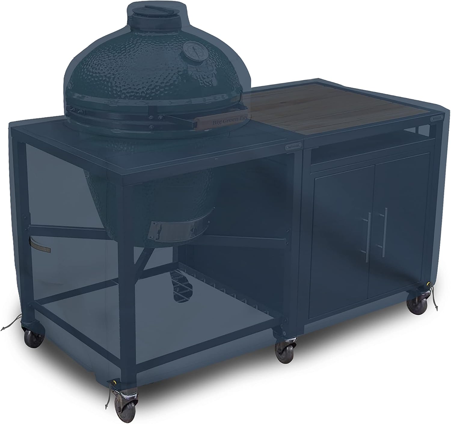 Covers & all Big Egg Grill Cover, 12 Oz Waterproof UV & Weather Resistant, PVC Coated Outdoor Cover with Air Vents & Drawstrings(72' L x 36' D x 52' H, Blue)