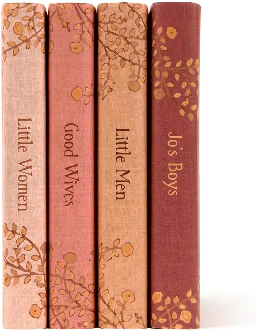 Little Women Book Set | 4-Volume Hardcover Book Set with Custom Designed Paper-Printed Book Covers | Author Louisa May Alcott