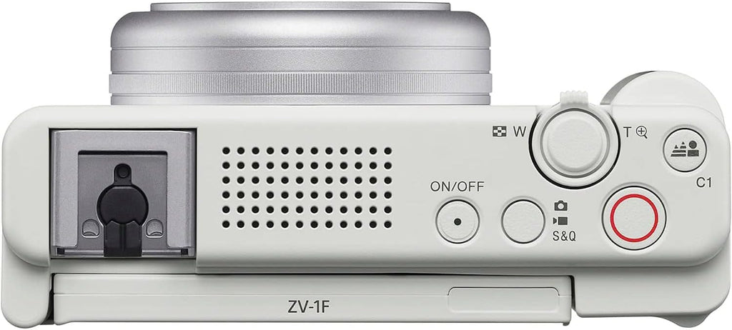 Sony ZV-1F Vlog Camera with 4K Video & 20.1MP for Content Creators and Vloggers White ZV-1F/W | Official Sony USA Partner Model | Bundle with Deco Gear Case + Extra Battery + Filter Kit & Accessories