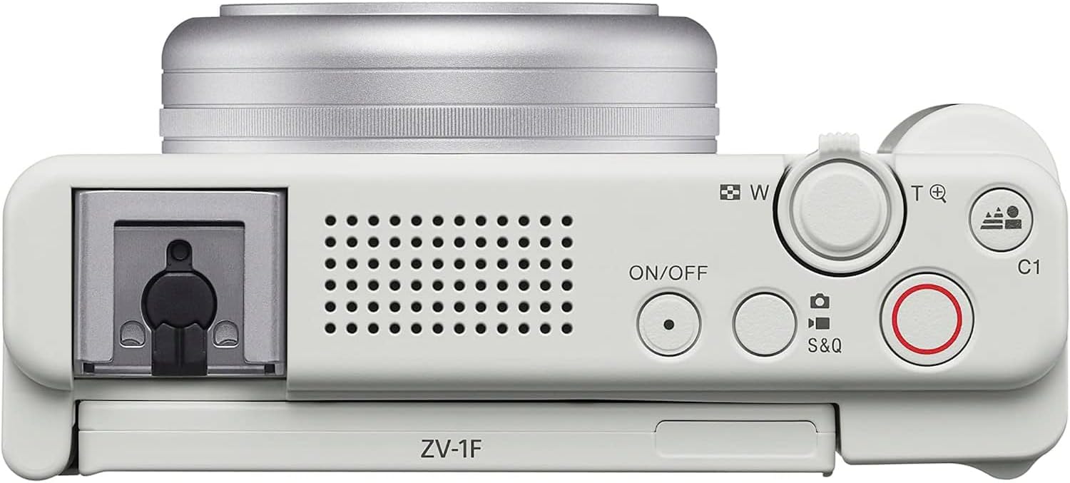 Sony ZV-1F Vlog Camera with 4K Video & 20.1MP for Content Creators and Vloggers White ZV-1F/W | Official Sony USA Partner Model | Bundle with Deco Gear Case + Extra Battery + Filter Kit & Accessories