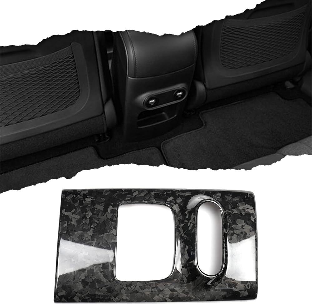 Rear Seat Center Console for Hyundai Ioniq 5 N Line N NE Limited XRT SEL Long Range 2022 2023 2024 2025, Dry Carbon Fiber Rear Charging Panel for Ioniq 5 NE (Forged Carbon)