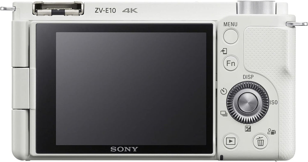 Sony ZV-E10 Mirrorless Camera Kit with 16-50mm II Power Zoom Lens (White) | APS-C Sensor | Compact Creator Tool + 64GB Card + Filter Kit + Photo Software + Bag + 2 x NPF-W50 Battery + More