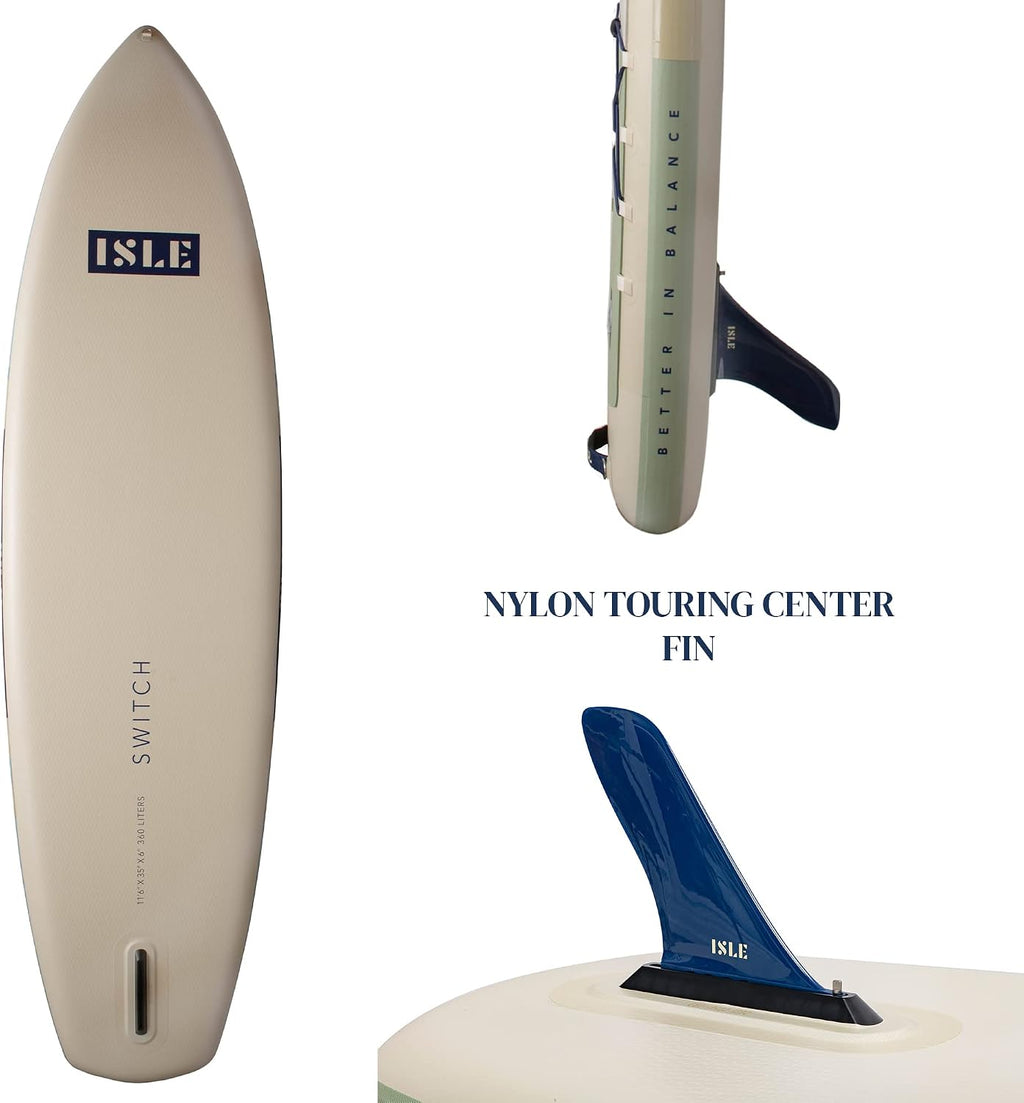ISLE 2in1 Kayak & Paddle Board Bundle - Stand Up Paddle Board & Kayak, Incl. Seat, Paddle, Pump, Bag, 11.6 x 35.5 x 6 in - max. 425 lbs