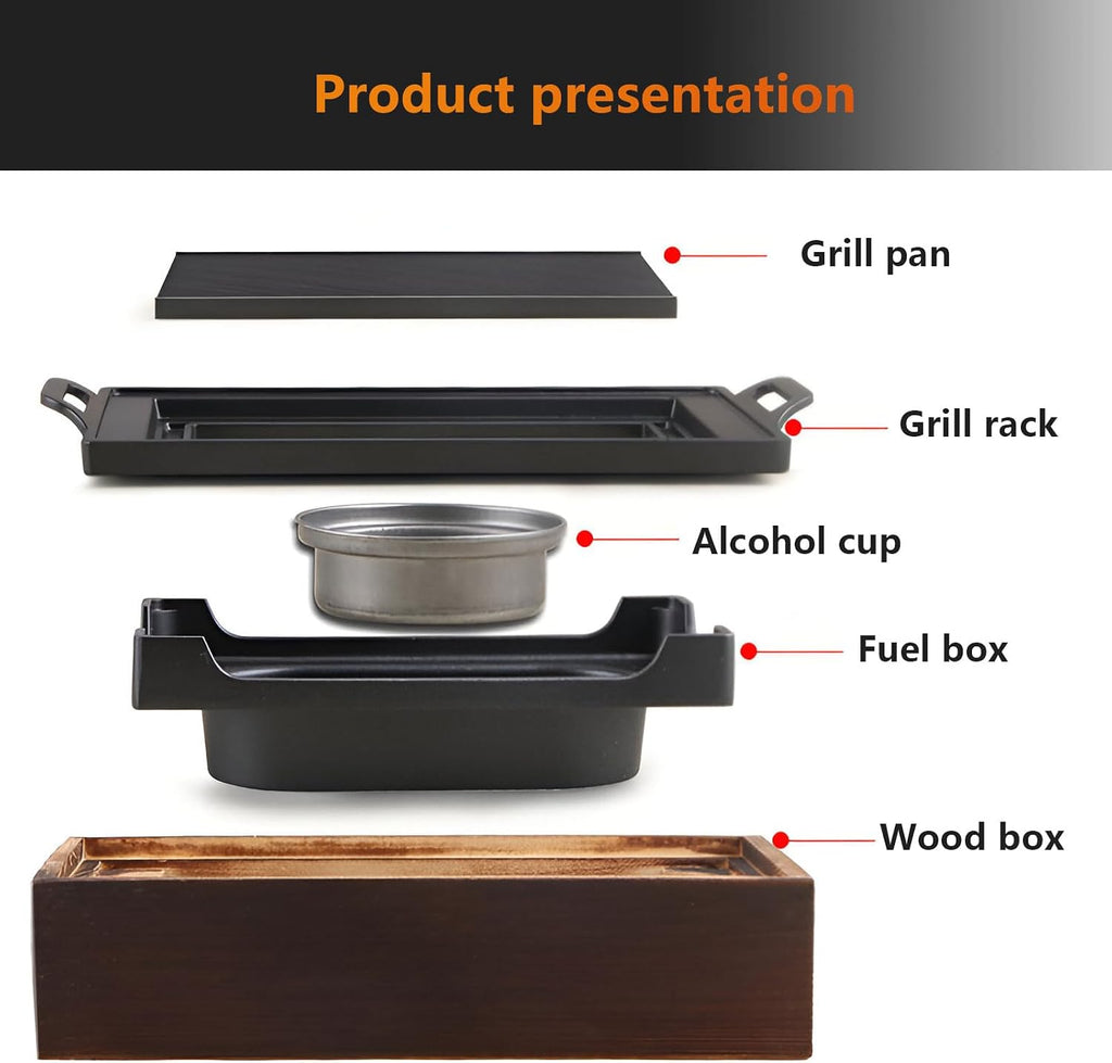 Small BBQ Grill 9 Inch Non-Stick Korean BBQ Grill, Multifunctional Tabletop Barbecue Grill Portable Camping Grill Stove for Backyard Picnic Travel Beach
