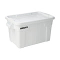 Rubbermaid Commercial Products BRUTE Tote Storage Bin with Lid, 20-Gallon, White, Rugged/Reusable Boxes for Garage/Moving/Camping/Basement Storage/Kitchen/Warehouse/Outdoor, Pack of 6