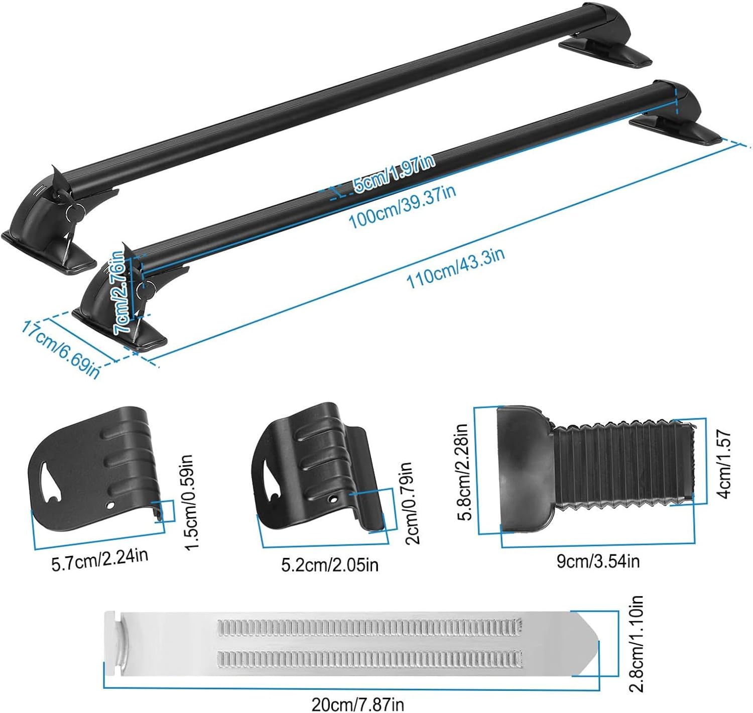 Roof Rack Cross Bars for Palisade SE SEL XRT Limited 2019-2025, Aluminum Car Cross Bar Luggage Rack with Adjustable Window Frame & Anti-Theft Design, 165LBS Max Load