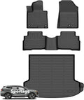 Wayhigh® Floor Mats & Cargo Liner for Kia Sportage Hybrid 2026(Only for HEV, Not for PHEV) All Weather TPE Car Mats Waterproof Heavy Duty Floor Liners Custom Fit for Sportage Hybrid 2026 - Black