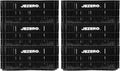 JEZERO Black 6-Pack Harvest Storage Crate – Stackable Plastic Tote Box for Fruit & Vegetables, Kitchen, Pantry, Closet, Car & Outdoor Use | Open Utility Bin, 20' x 12' x8'
