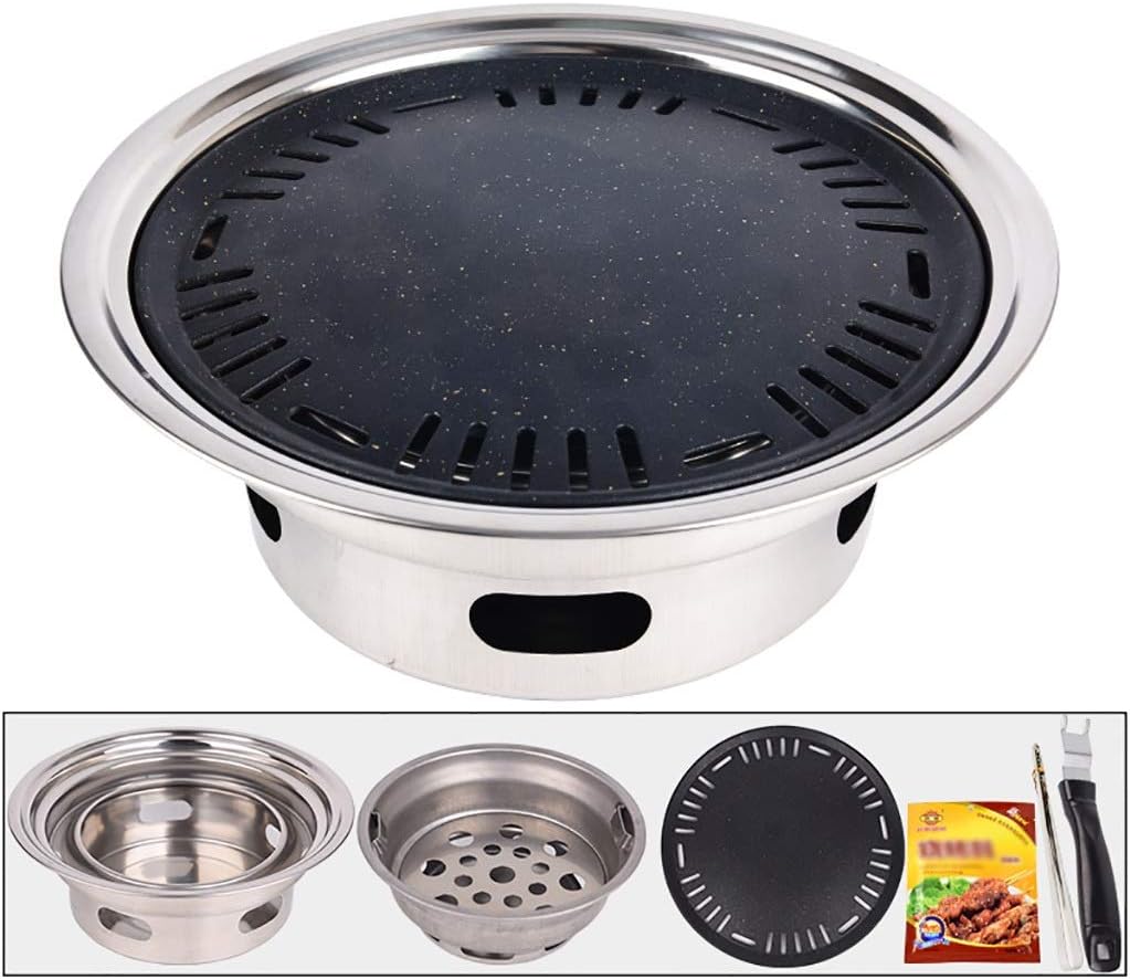 BBQ Barbeque Grills for,Charcoal Grill,BBQ,Indoor and Outdoor Korean Barbecue Grill,Suitable for 5-10 People,34cm (Color : B)