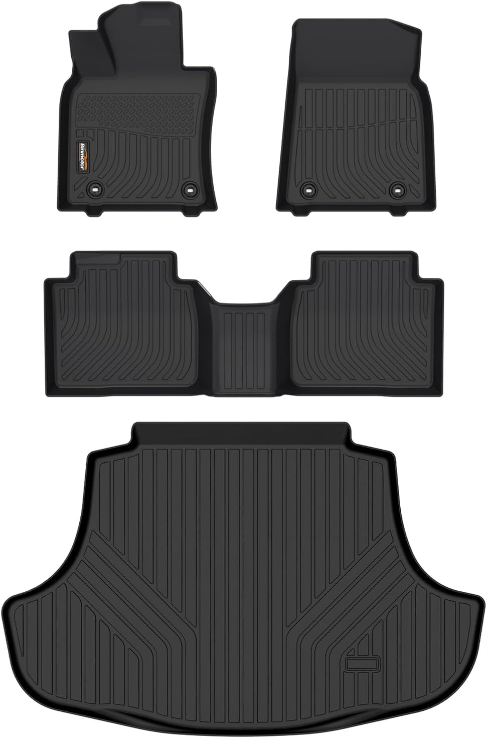 Binmotor-for Lexus ES 2019-2024 ES350/ES300h & 2025 ES300h/ES Hybrid All Weather Car Floor Mats and Cargo Mat Set, TPE Rubber Liners for Lexus ES Accessories Car Mats Trunk Mat- Black