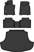 Binmotor-for Lexus ES 2019-2024 ES350/ES300h & 2025 ES300h/ES Hybrid All Weather Car Floor Mats and Cargo Mat Set, TPE Rubber Liners for Lexus ES Accessories Car Mats Trunk Mat- Black