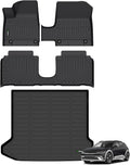 ANBINGO® Floor Mats & Cargo Liner for 2025 2026 Hyundai ioniq 5 Sliding Center Console, All Weather TPE Car Mats, 1st & 2nd Rows Waterproof Non-Slip Floor Liner, ioniq 5 Accessories - Black