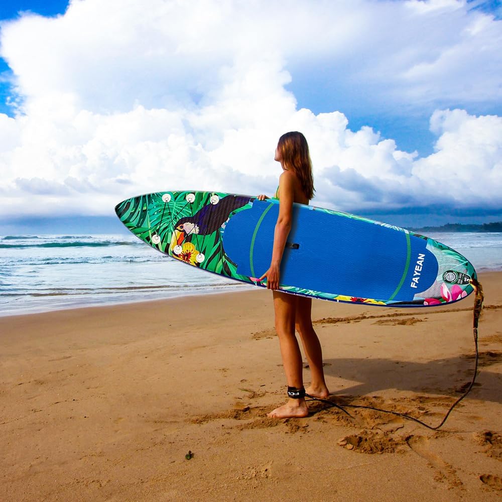 Inflatable Paddle Board,Extra Wide 10.6'/11' Stand Up Paddle Board with Sup Accessories,400lbs Capacity for Family with Safety Leash, All Skill Levels Sup for Yoga,Fishing,Surfing