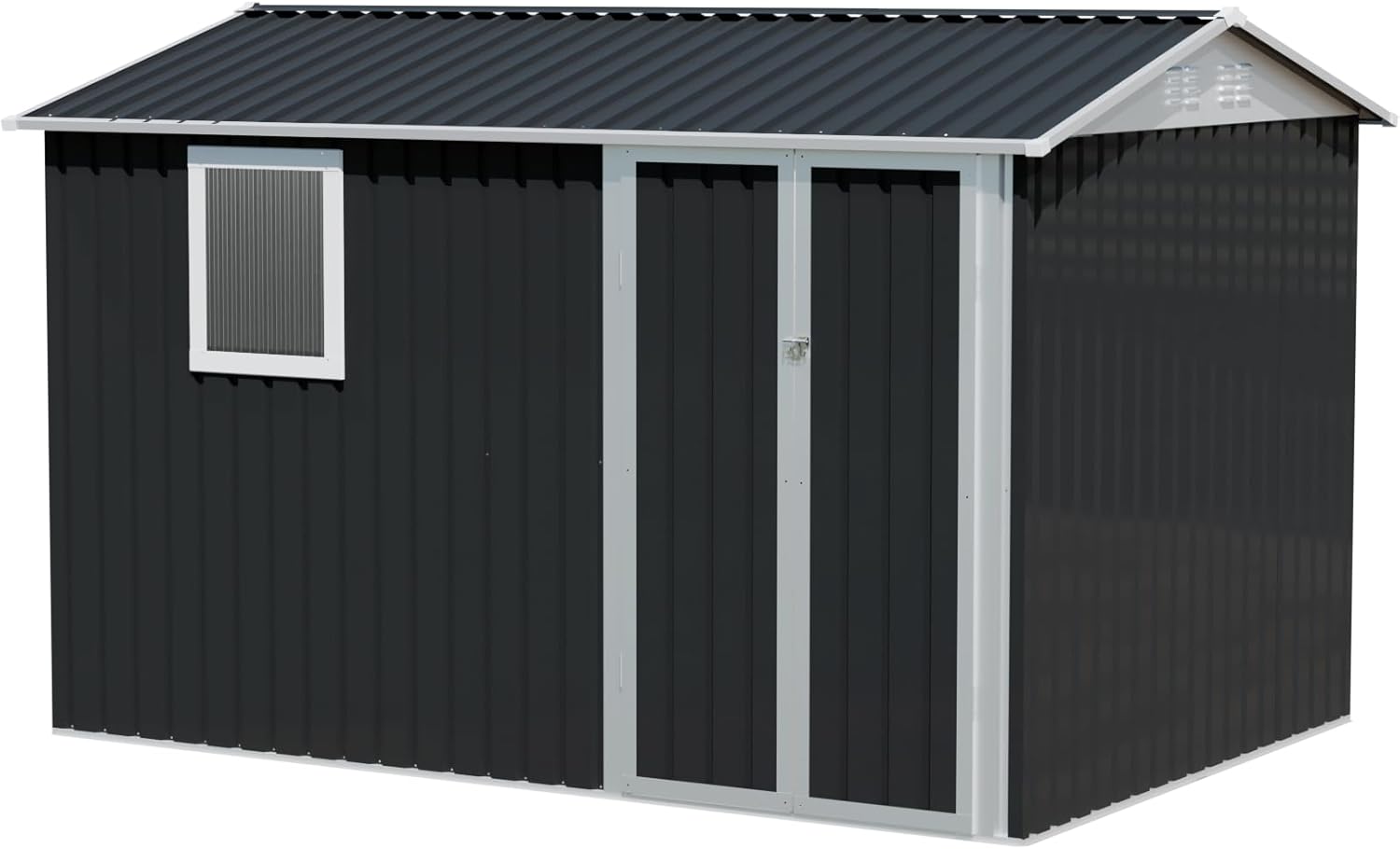 9 * 6 FT Metal Garden Storage Sheds for Patio Backyard Tools House Storage Shed with One Window (9.5 x6.7 FT)