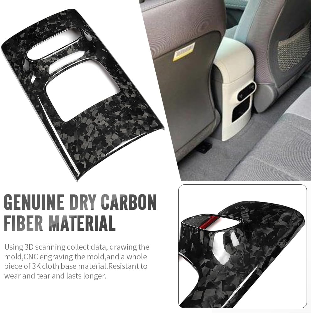 Rear Seat Center Console for Hyundai Ioniq 5 N Line N NE Limited XRT SEL Long Range 2022 2023 2024 2025, Dry Carbon Fiber Rear Charging Panel for Ioniq 5 NE (Forged Carbon)