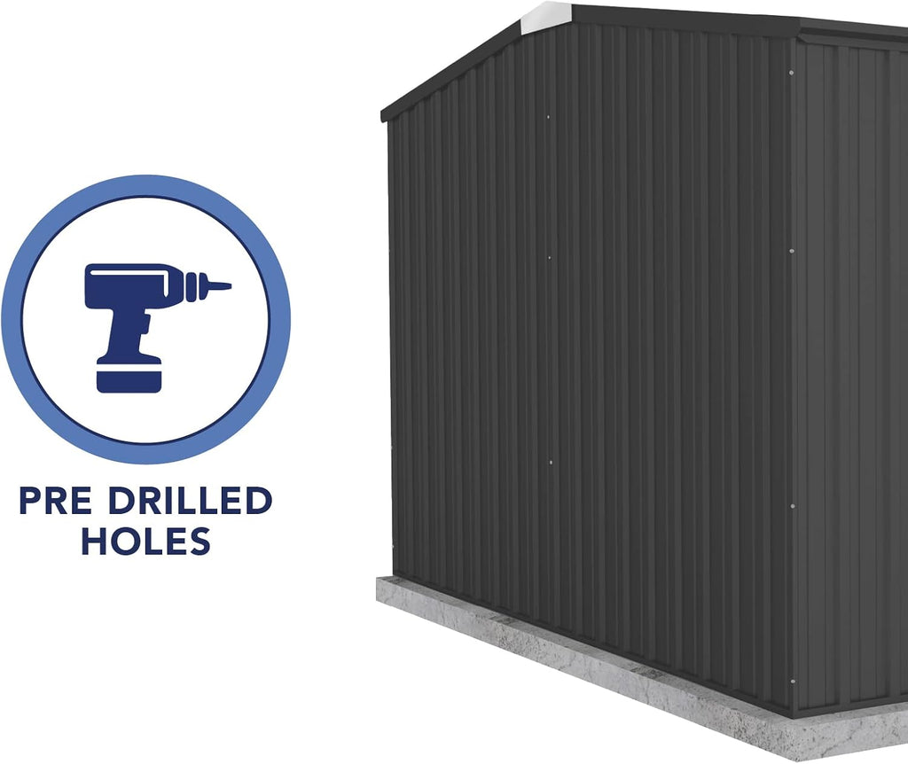 Absco Premier Storage Sheds, 10'x10' Metal Garage, DIY Backyard Shed, Utility Tool Storage, Weather & Wind Resistant Aluminum Panels & Steel Frame, Maintenance-Free, 12 Year Warranty, Monument Gray