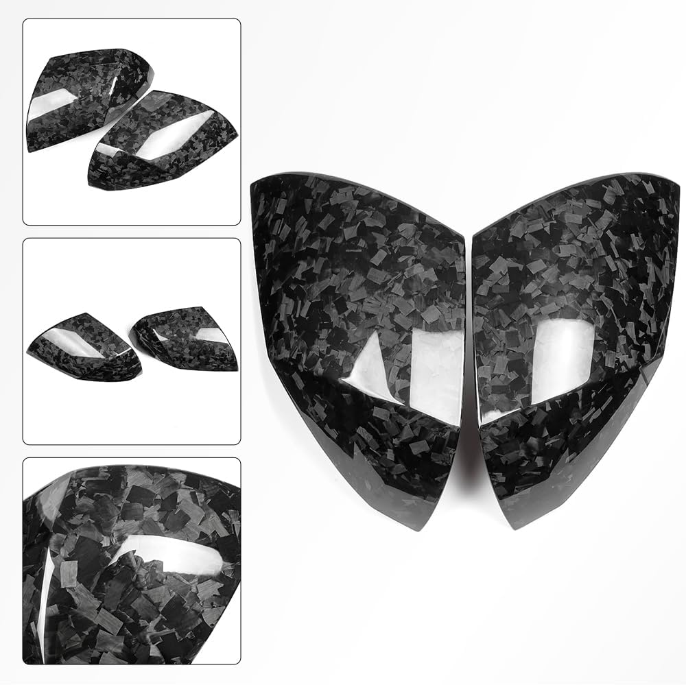 Jogon Dry Carbon Fiber Rearview Mirror Cover Trim for Hyundai Ioniq 5 N SEL 2021 2022 2023 2024 2025 Side View Mirror Cap Shell (Forged Carbon)