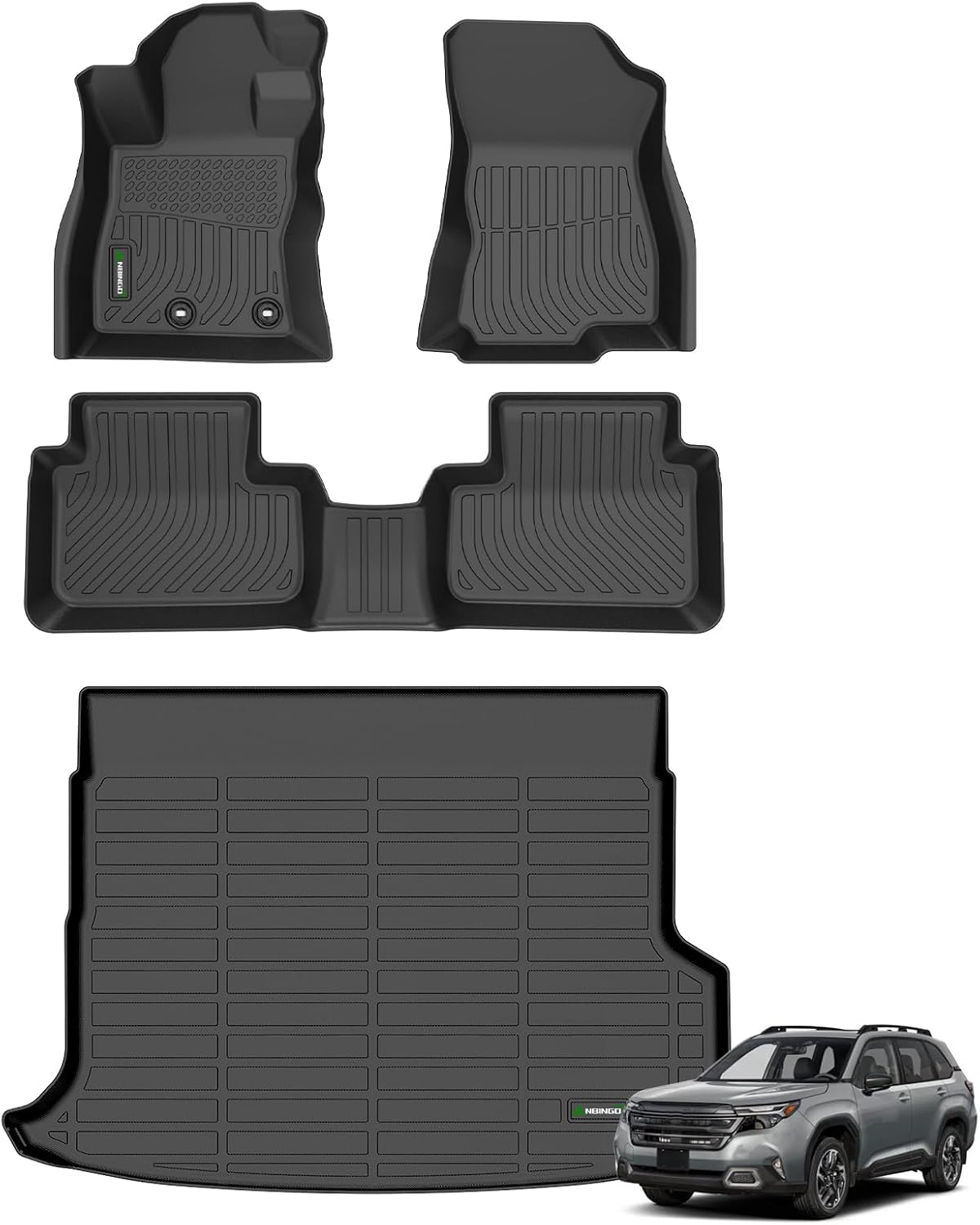 ANBINGO® Floor Mats & Cargo Liner for 2025 2026 Subaru Forester Hybrid, Premium/Sport/Limited/Touring (Not Fit Fuel), TPE All Weather Rubber Mats Custom for Forester Hybrid Accessories - Black