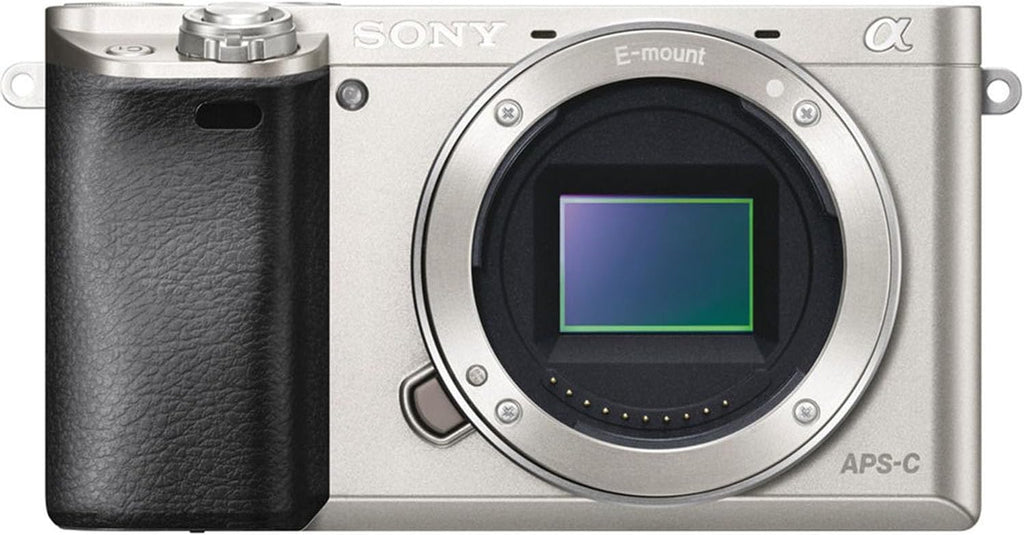Sony Alpha a6000 Mirrorless Digital Camera (Silver, Body Only) + 64 GB Memory + Extra Battery + Spider Tripod + Case + Tripod + LED Light + Battery Charger + More (21pc Bundle) (Renewed)