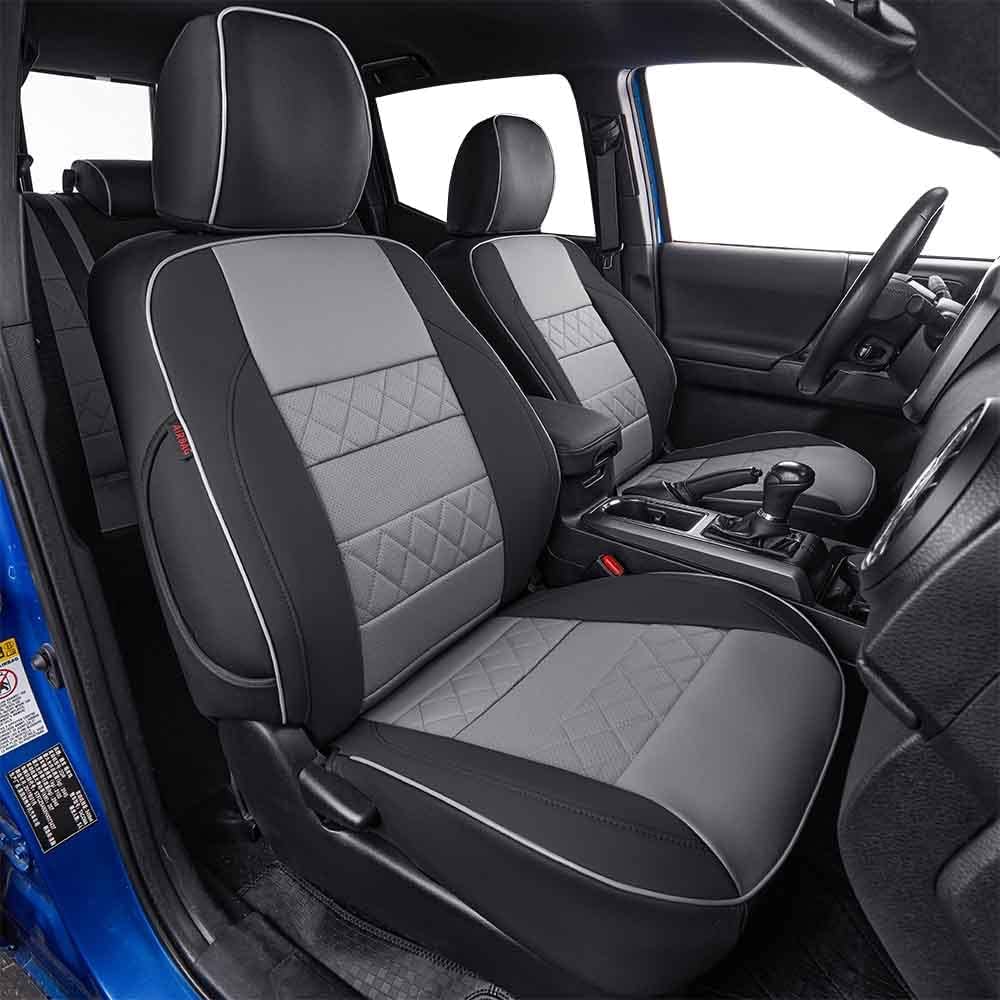 EKR Custom Fit Tucson Car Seat Covers for Hyundai Tucson(Petrol) 2022 2023 2024 2025 2026,Leather Car Front Back Seat Cover Full Set for Trucks SUV-Faux Leather(Black/Gray)