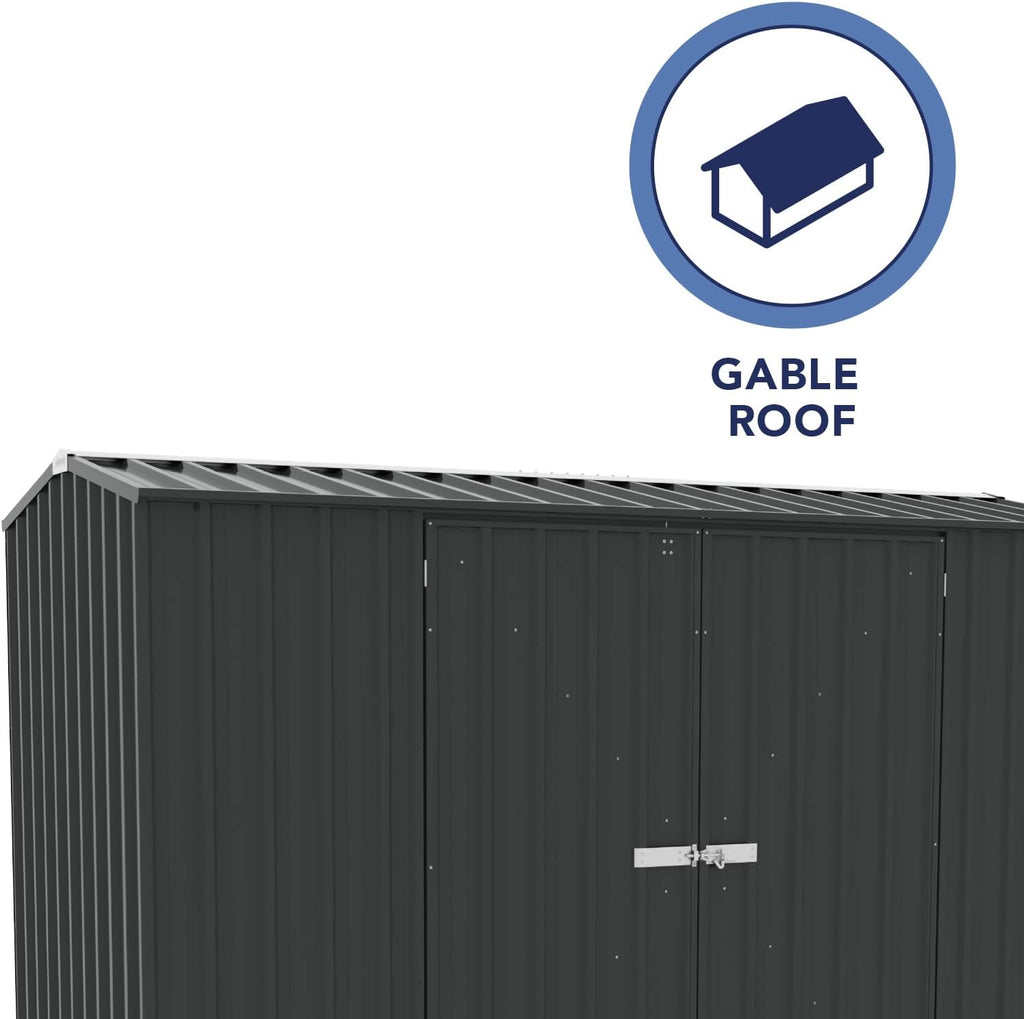 Absco Premier Storage Sheds, 10'x5' Metal Garage, DIY Backyard Shed, Utility Tool Storage, Weather & Wind Resistant Aluminum Panels & Steel Frame, Maintenance-Free, 12 Year Warranty, Monument Gray