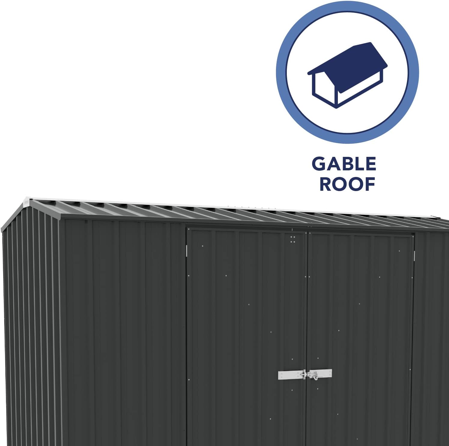 Absco Premier Storage Sheds, 10'x5' Metal Garage, DIY Backyard Shed, Utility Tool Storage, Weather & Wind Resistant Aluminum Panels & Steel Frame, Maintenance-Free, 12 Year Warranty, Monument Gray