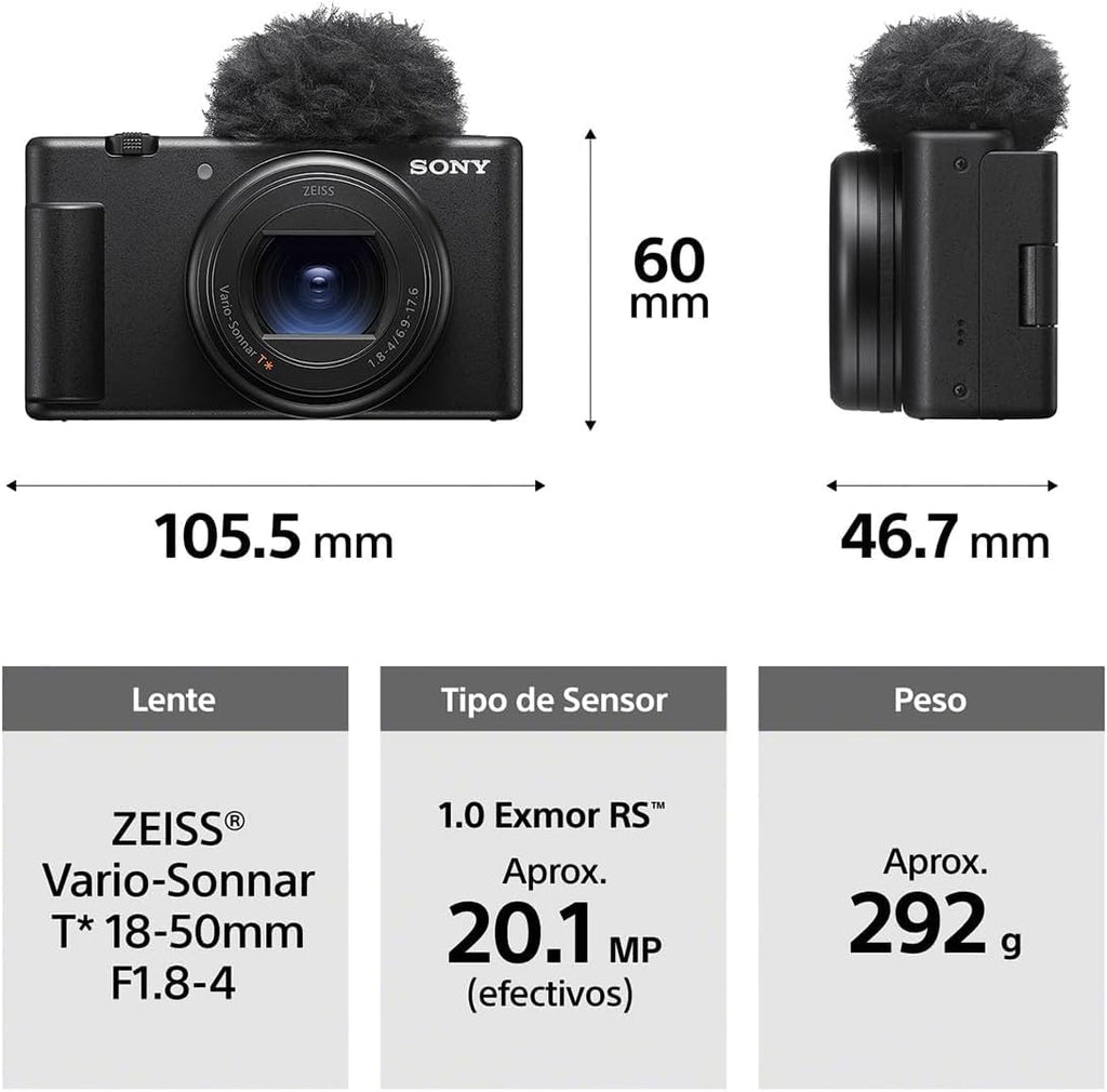 Sony - ZV1 II 20.1-Megapixel Digital Camera for Content Creators and Vloggers - Black