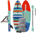 BOTE 8' FT Flow Rider Aero Inflatable Stand Up Paddle Board Hybrid Kayak Kit Includes Adjustable Aero SUP seat Adaptable Kayak iSUP Packable Paddle iSUP Travel Bag Blow Up Pump