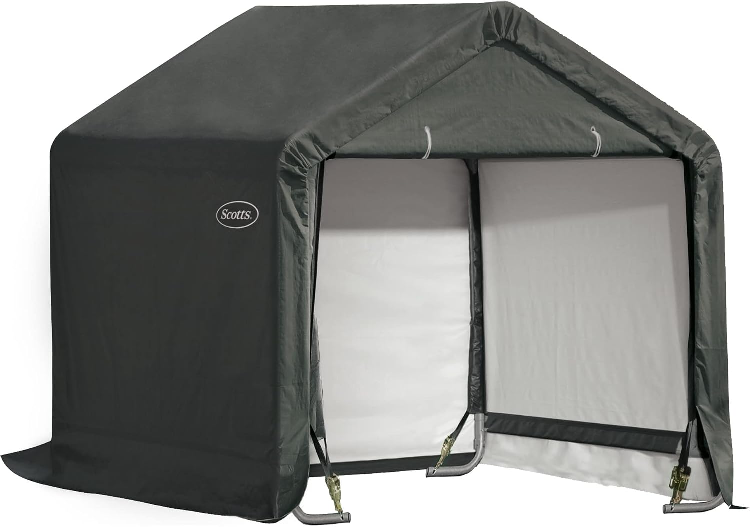 Scotts 6' x 6' x 6' All Season Outdoor Storage Shed with Waterproof Cover, Green