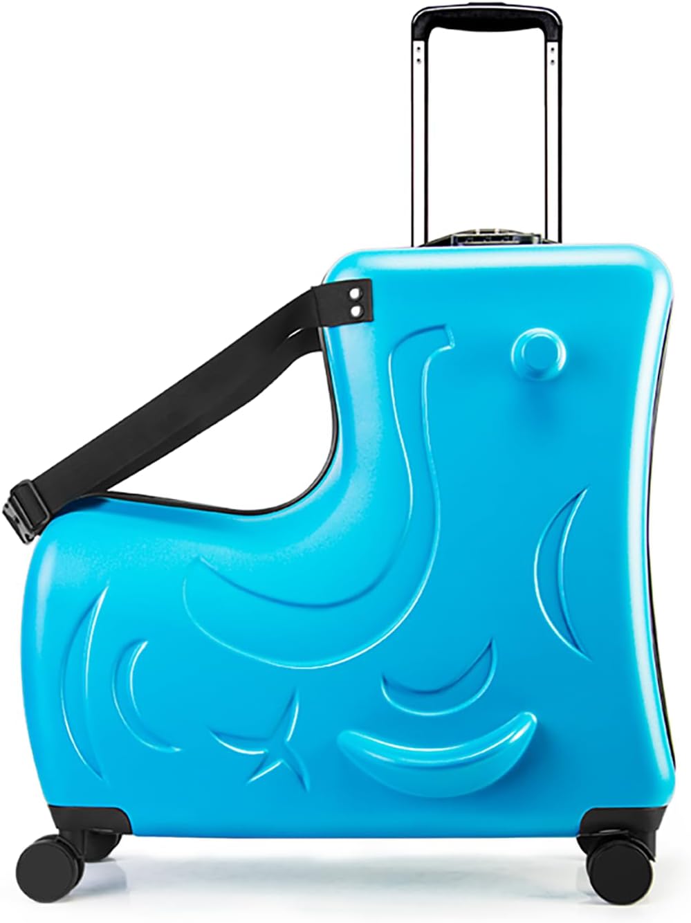 Toddler Luggage Ride On Suitcase for Kids with 4 Spinner wheels, Hardside Travel Luggage for Boys and Girls Ages 2-12 (Ocean Blue, 20-Inch)