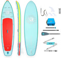 iROCKER All Around 11 7.0 Inflatable Stand Up Paddle Board Premium SUP and Accessories - Made for All Skill Levels - Speed and Stability