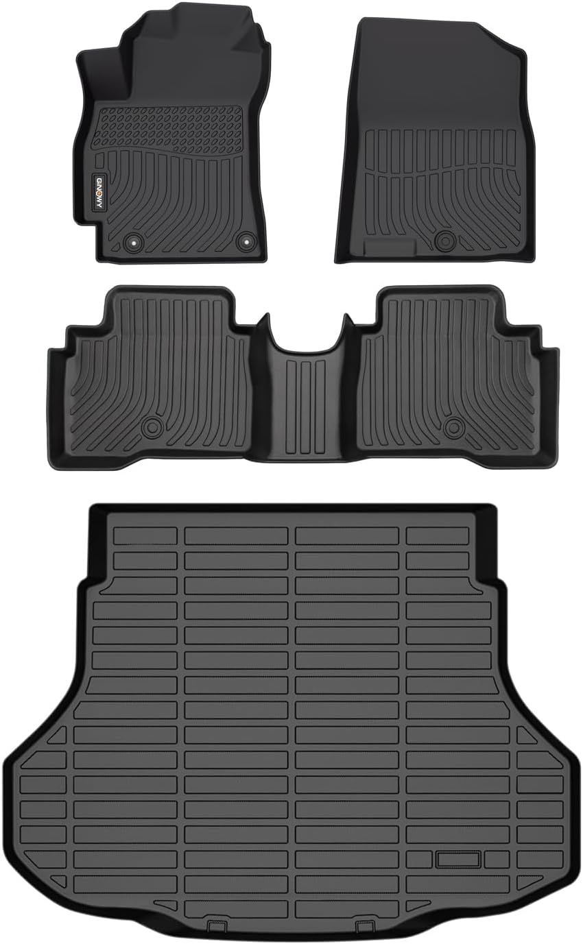 GINOWY- Floor Mats & Cargo Liner for 2021-2026 Hyundai Elantra Hybrid丨TPE All Weathe Car Mats for Elantra Hybrid, Elantra Hybrid Car Accessories Mats