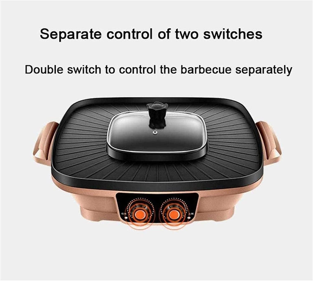 Electric BBQ Grill Indoor 1200W Electric Teppanyaki Top Grill Griddle BBQ Barbecue Camping Party Festival Cook/Frying Pan BBQ Machine