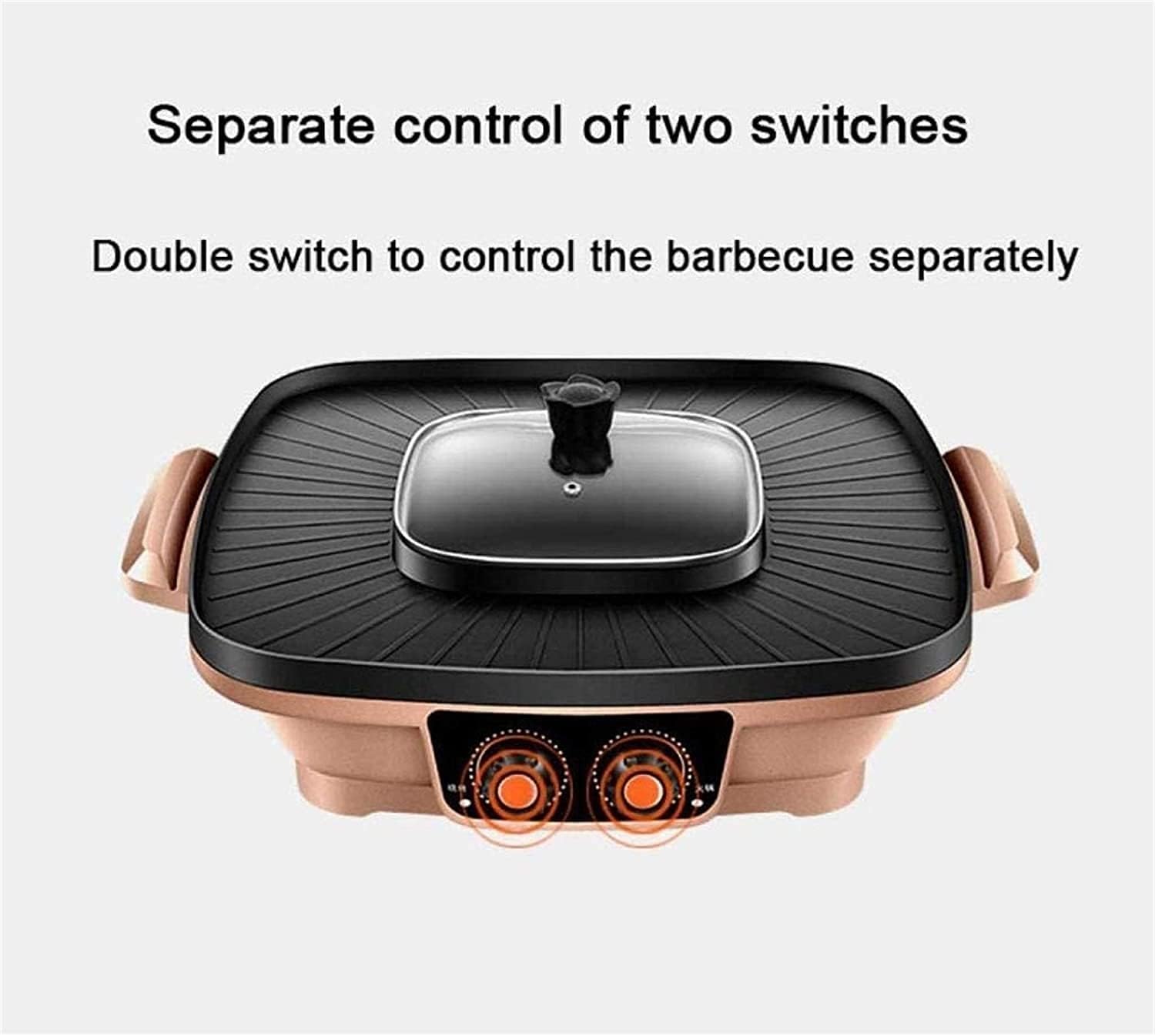Electric BBQ Grill Indoor 1200W Electric Teppanyaki Top Grill Griddle BBQ Barbecue Camping Party Festival Cook/Frying Pan BBQ Machine