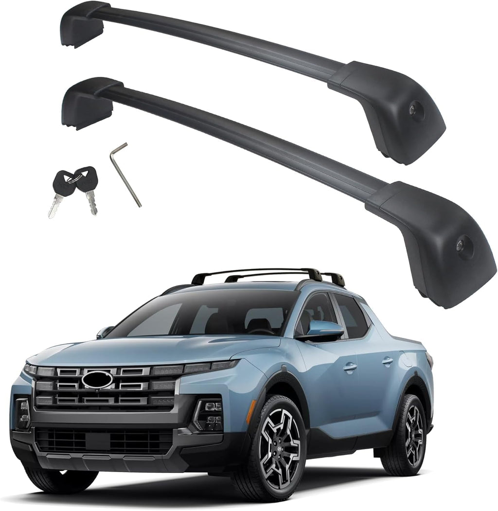Heavy Duty Roof Rack Cross Bars, Replacement for Hyundai Santa Cruz 2021-2025 SE SEL Premium Night Limited, Aircraft Aluminum Black Matte with Anti-Theft Locks Max Loading Up to 300 LB