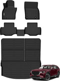 GINOWY-Floor Mats & Cargo Liner Set for Mazda 2024 2025 2026 CX-90 & CX90 PHEV (Fit for 7 & 8 Seats), TPE All Weather Mats Floor Liners Waterproof Trunk Mat Car Accessories CX90