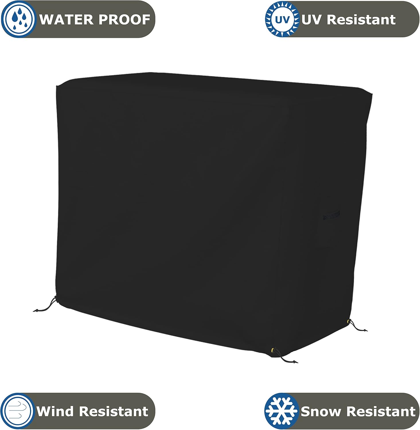 Bar Cart Cover 12 Oz Waterproof 100% Weather Resistant cart Cover with Air Pockets and Drawstring for Sung Fit (34' H x 50' W x 30' D), Black