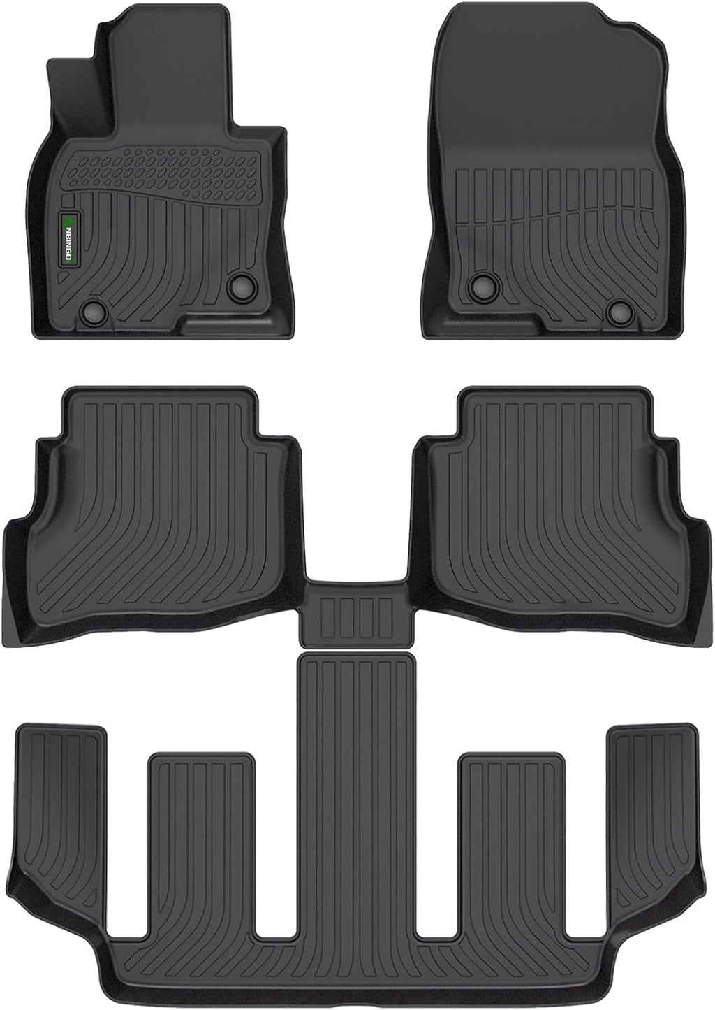 ANBINGO® Floor Mats for Mazda CX9 (6 Passenger, Bucket Seat 2nd Row with Cup Holder, Not Captain Center Armrest Console) 2020-2023 Waterproof All Weather Car Mats Guard Liners, CX-9 Full Set