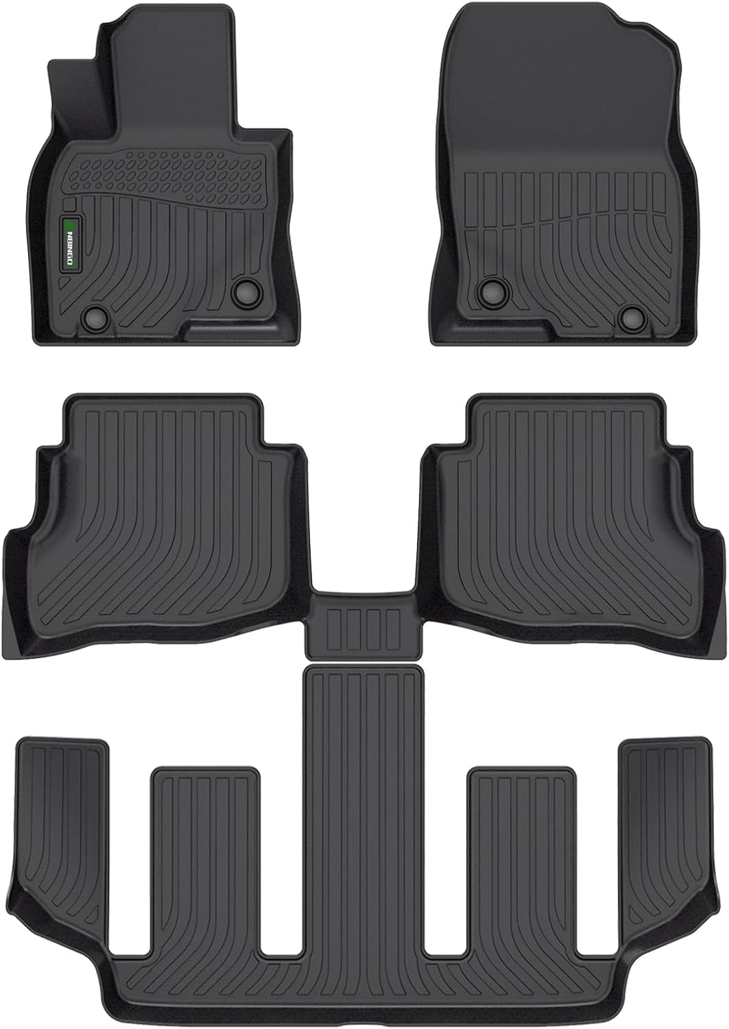 ANBINGO® Floor Mats for Mazda CX9 (6 Passenger, Bucket Seat 2nd Row with Cup Holder, Not Captain Center Armrest Console) 2020-2023 Waterproof All Weather Car Mats Guard Liners, CX-9 Full Set