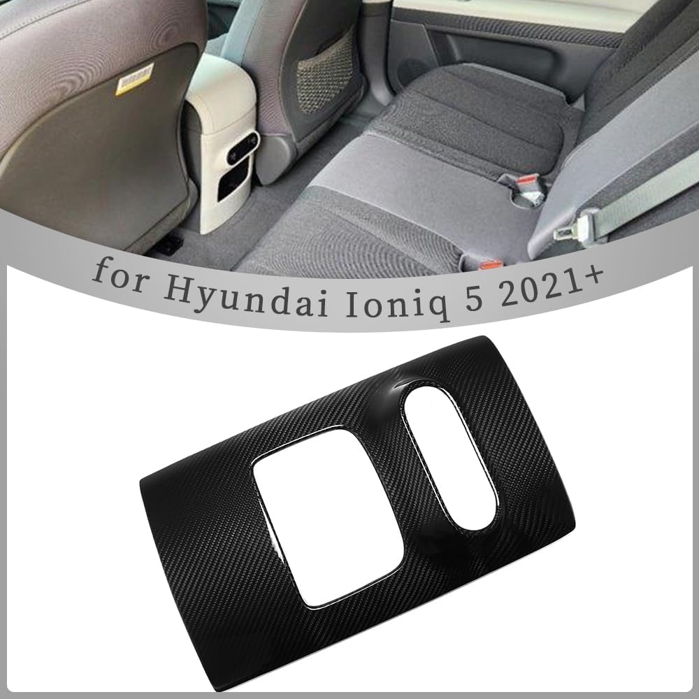 Rear Seat Center Console for Hyundai Ioniq 5 N Line N NE Limited XRT SEL Long Range 2022 2023 2024 2025, Dry Carbon Fiber Rear Charging Panel for Ioniq 5 NE (Glossy Carbon)