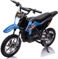 36V Kids Ride on Dirt Bike,15.5MPH Fast Speed Electric Battery-Powered Off-Road Motorcycle 500W Brushed Motor,Max Load 175 lbs,LED Light,Leather Seat,Disc Brake,Air-Filled Tires (Blue)