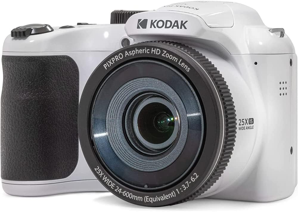 Kodak AZ255-WH PIXPRO Astro Zoom 16MP Digital Camera 25X Optical Zoom White Bundle with Lexar 32GB High-Performance 800x UHS-I SDHC Memory Card Blue Series