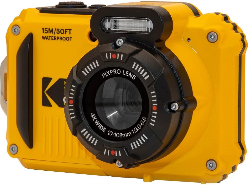 Kodak PIXPRO Astro Zoom WPZ2 16.4MP Digital Camera, 3' LCD Bundle with Lexar 64GB Memory Card, Deco Photo Camera Case, Vivitar Orange Camera Wrist Strap and Microfiber Cleaning Cloth