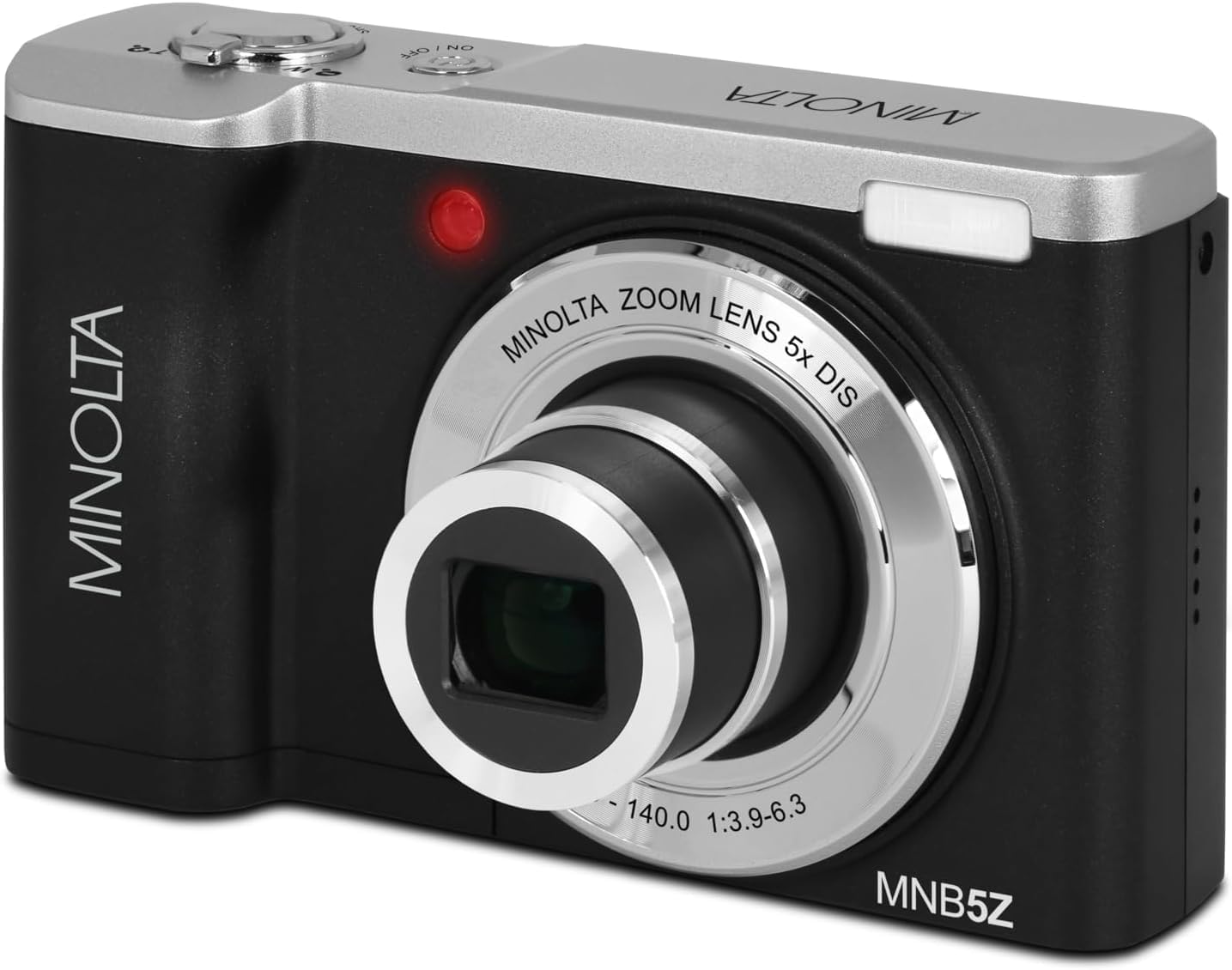 Minolta MNB5Z 56MP Dual Lens Point & Shoot Digital Camera with 5X Optical Zoom & 5K Ultra HD Video Bundle with 32GB Memory Card + Vlogger Tripod + Bag + Cleaning Kit + More Accessories (Black)