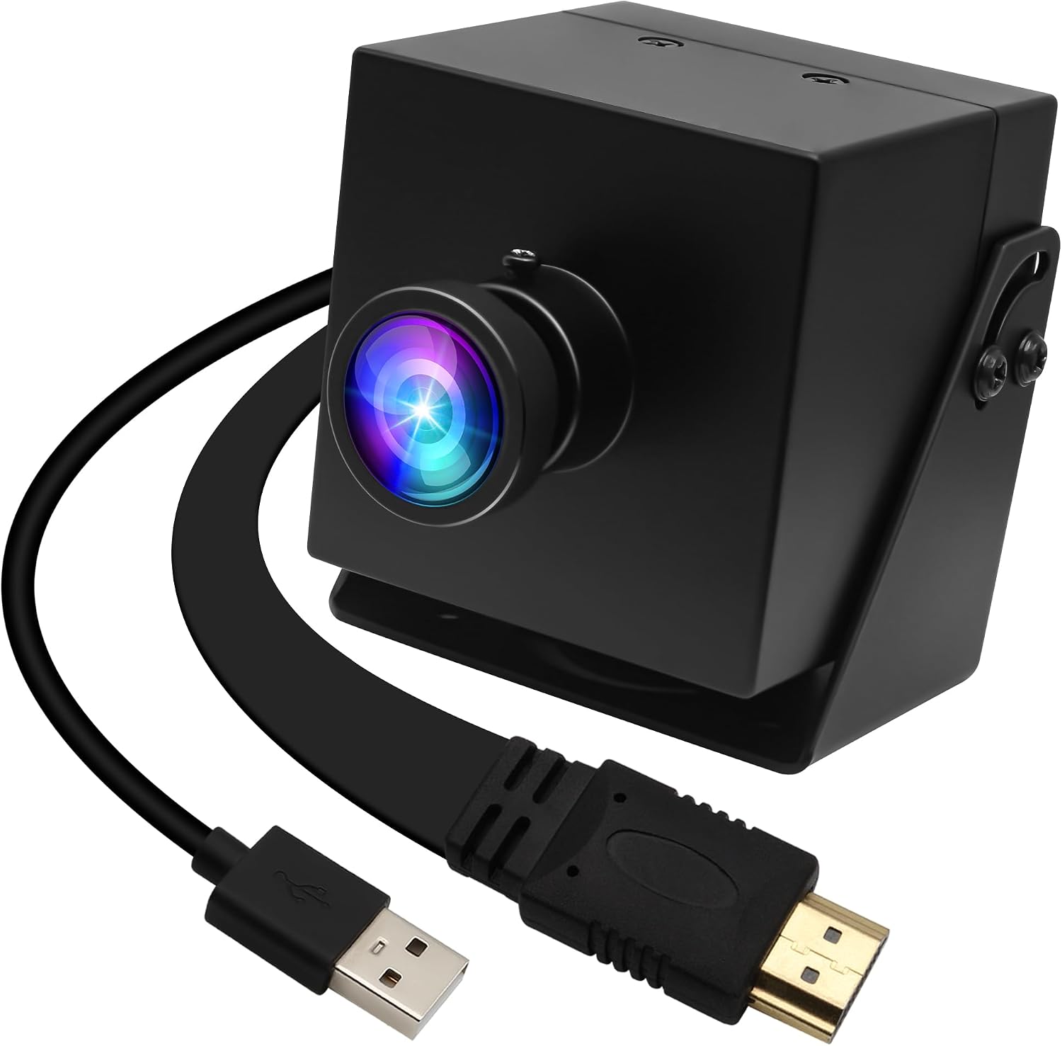 ELP 4K HDMI USB Fisheye Camera for Computer Mini Lightburn Camera for Laser Engraver Type-C HDMI Display Simultaneous USB2.0 Webcam 2X Digital Zoom Camera H.264 8mp USB Security Camera for Jetson Nano