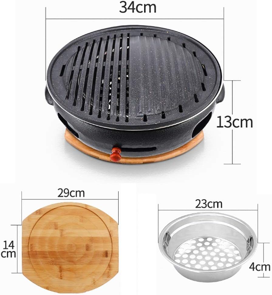 BBQ Barbeque Barbecue Grill,Smoke-Free Charcoal Grill,Cast Iron Oven,Korean Household,Split Type Easy to Clean,Indoor Outdoor,3 Styles (Color : C)