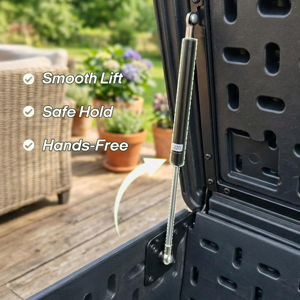 300 Gallon Outdoor Deck Box, Waterproof Outdoor Thick Resin Storage Box for Patio, Garden, Pool Equipment, and Outdoor Cushions (Black)